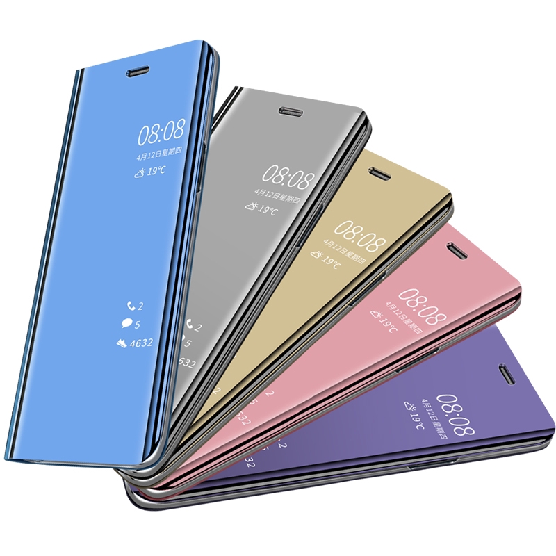 Ốp Lưng Nắp Gập Tráng Gương Cao Cấp Cho Xiaomi Redmi Note 9s 9 8 8pro 9pro Max 7 7pro 6 6pro 5 5pro 4 4x