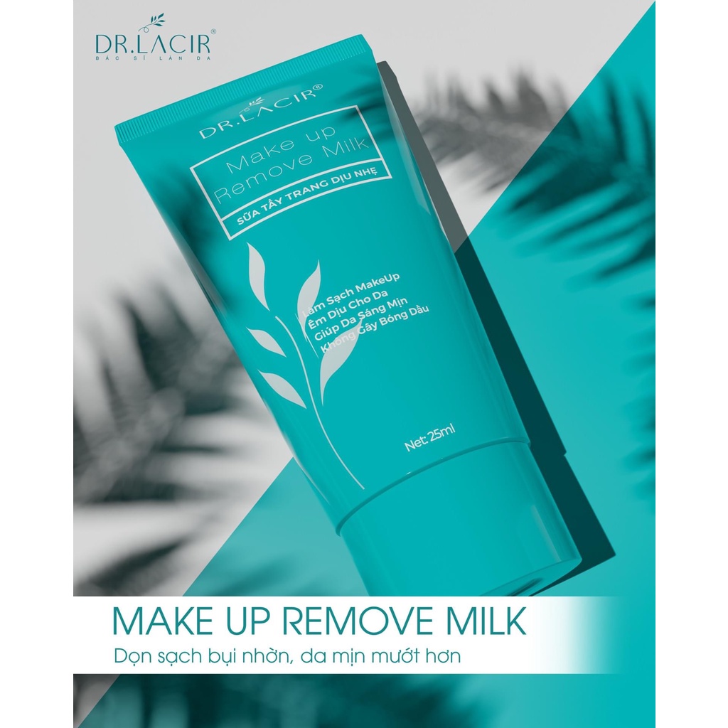 Mini Sữa Tẩy Trang Drlacir,Tuýp  25ml,Làm sạch lỗ chân lông, giúp co nhỏ lỗ chân lông và sáng da,Giúp da thêm mềm mịn