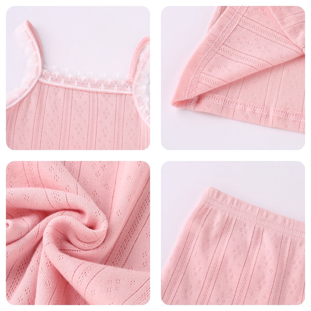 Con gái mùa hè Nhà quần áo áo lót ren sling quần ngắn 3-12 tuổi