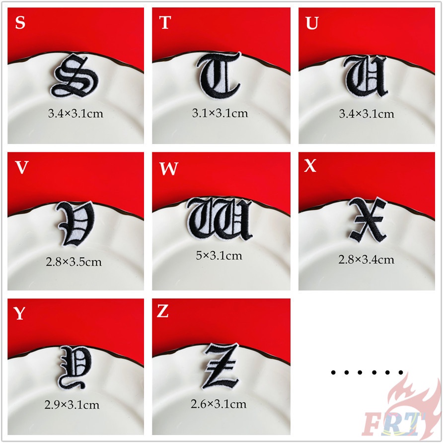 Miếng dán ủi quần áo hình chữ cái tiếng anh màu đen DIY