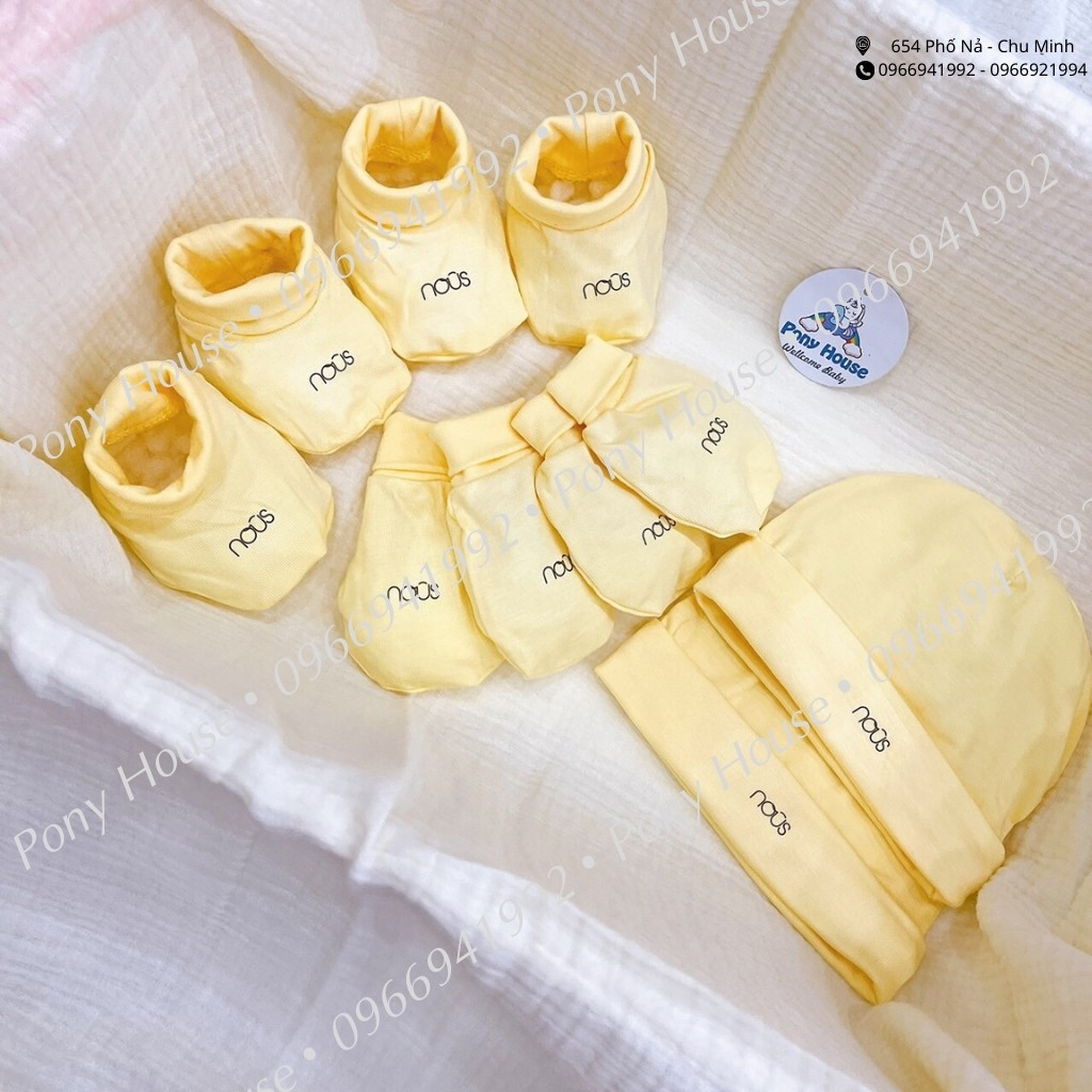 Bao Tay Nous - Bao Chân Nous - Mũ Nous / Phụ Kiện Cho Bé Sơ Sinh Set 2 Đôi (Size Sơ sinh/ NewBorn/ NB)