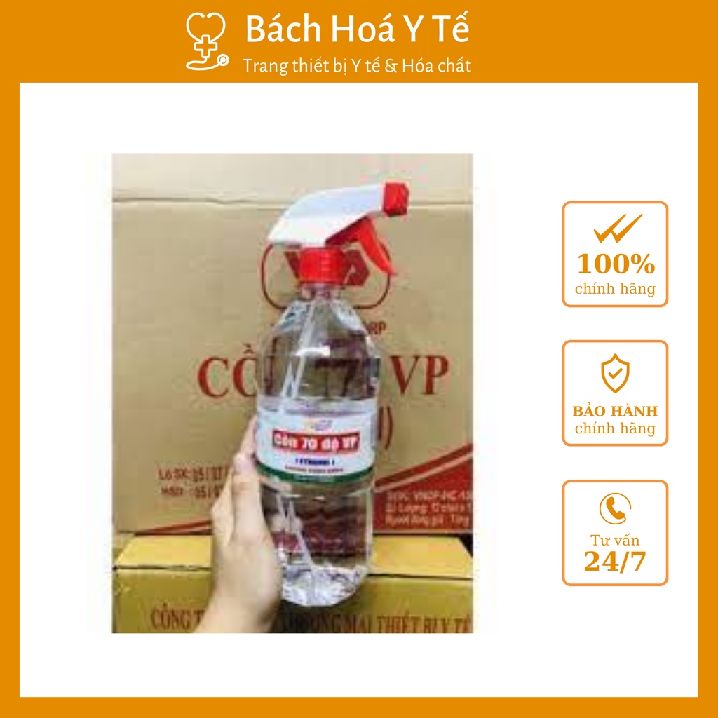 Cồn 70 độ, chai 1L, Có vòi xịt Khử Trùng Vệ Sinh Dụng Cụ, Sát Khuẩn Tay