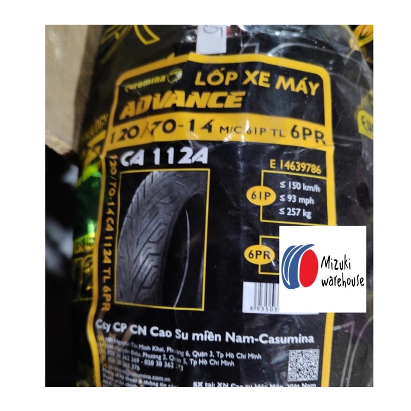 Vỏ  120/ 70-14 thông số chuẩn cho PCX  Euromina