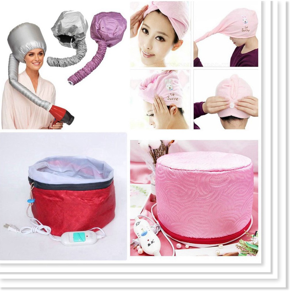 [FREESHIP-150K] MŨ HẤP DẦU TÓC DÙNG MÁY SẤY TẠI NHÀ