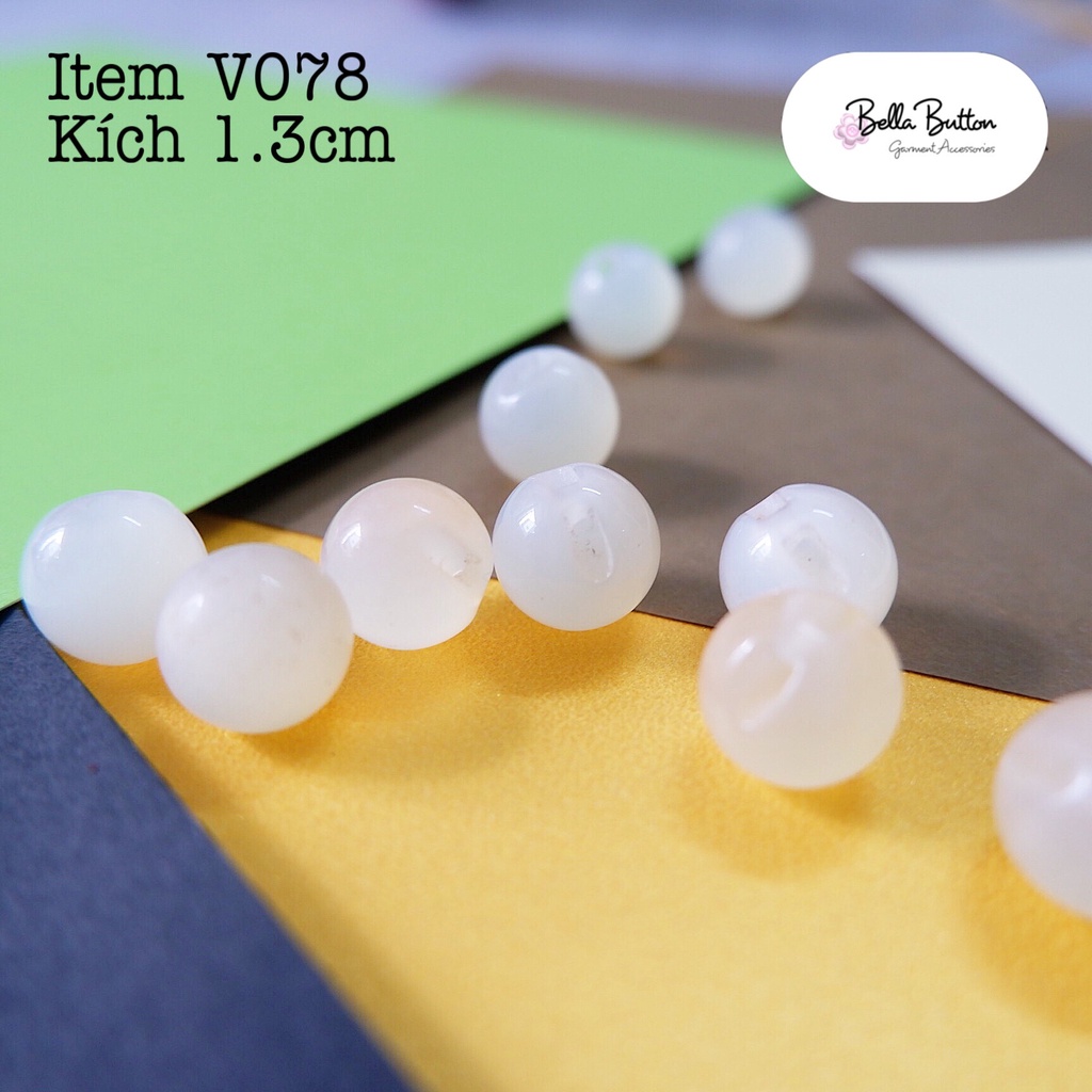 NÚT NHỰA TRONG DẠNG TRÒN SIZE 1.3CM V078 - tr.button