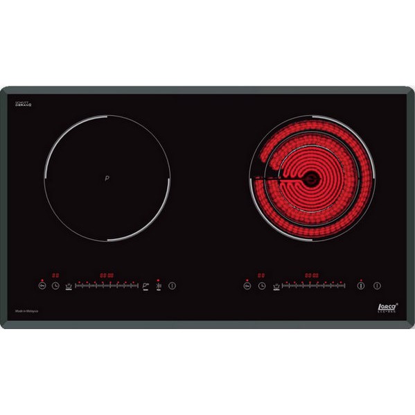 Bếp điện từ Lorca LCE-886D - Bếp đôi từ kết hợp hồng ngoại, 730x420mm, Malaysia