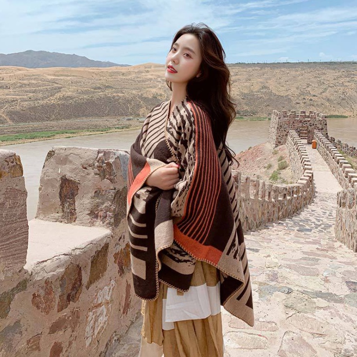 Áo choàng boho họa tiết ngựa vằn