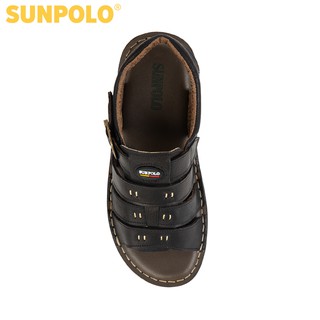 Xăng Đan Nam Da Bò SUNPOLO Đen SDA006