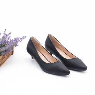 Giày Cao Gót 3cm Mũi Nhọn Gót Nhỏ Trơn Basic Pixie P074