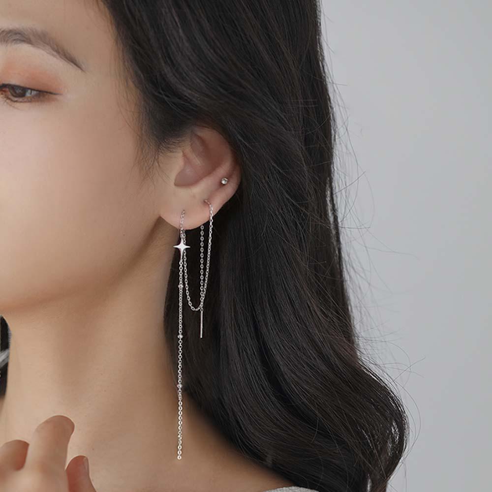 Khuyên tai họa tiết ngôi sao phong cách Hàn Quốc xinh xắn cho nữ