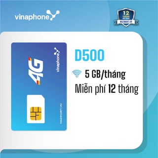 Sim 4G Vinaphone D500 5Gb/tháng – Miễn phí 12 tháng