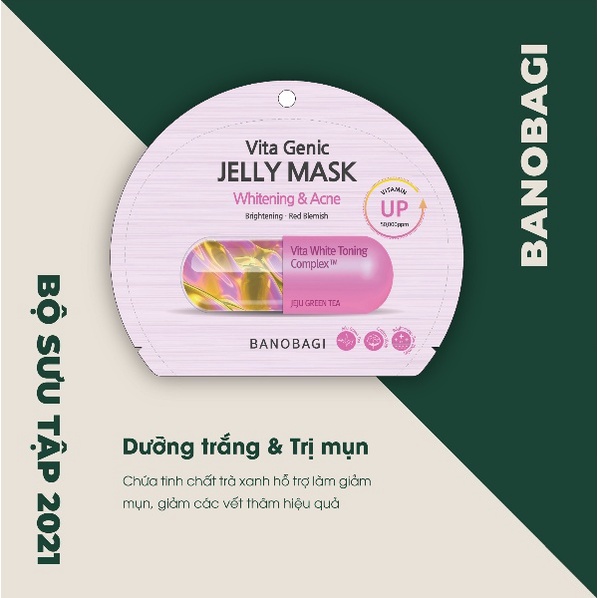 Mặt Nạ Bổ Sung Vitamin BANOBAGI VITA GENIC JELLY MASK  WHITENING &amp; ANCE 30ml mẫu mới 2021 - HAJAKO