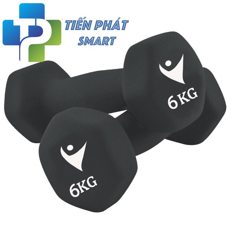Tạ Tay 6kg Bọc Cao Su Bóng Lõi Thép Vinsa Cao Cấp( 1 tạ)