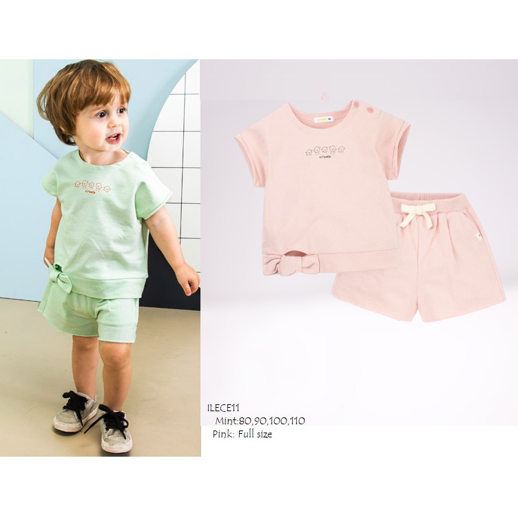 ILECE11 - Thời Trang Trẻ Em - Set Bộ Có Buộc Nơ - Hàng Nội Địa Hàn Quốc