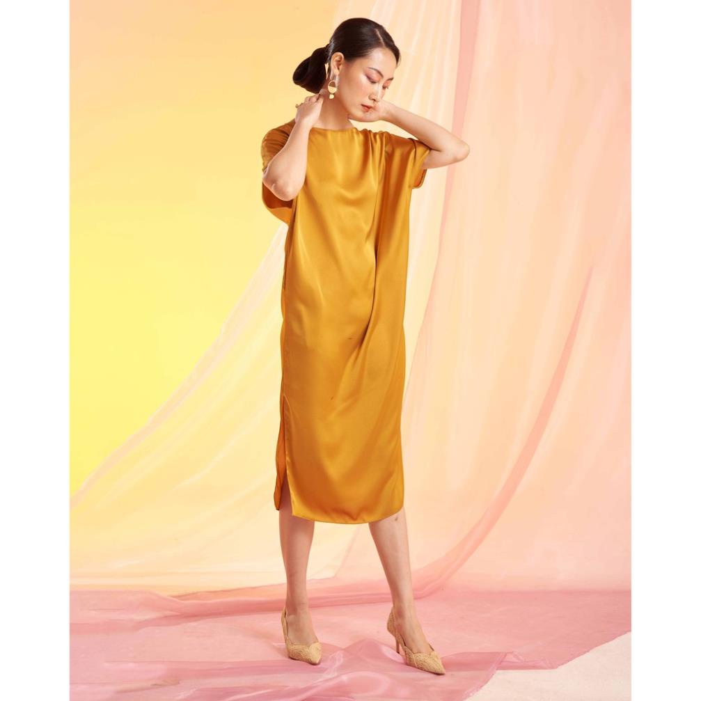 Đầm lụa cổ thuyền xẻ tà Mauve Signature dress 12 màu sắc -KJH(*