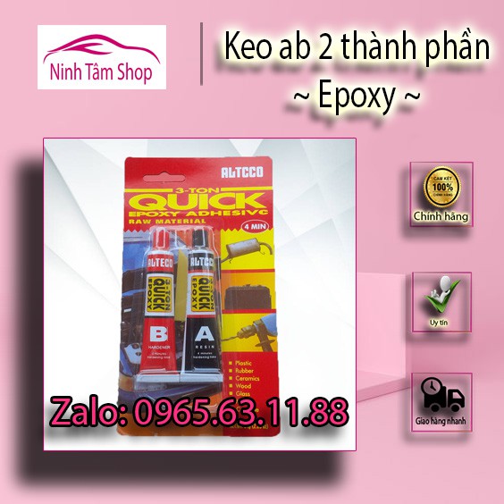 Keo ab 2 thành phần Epoxy (Sử dụng dán nhựa hoặc kim loại)