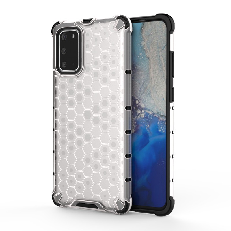 Hybrid PC + TPU Honeycomb Clear Case For Samsung Galaxy S21 S21+ S20 Note 10 Plus Note 20 Ultra