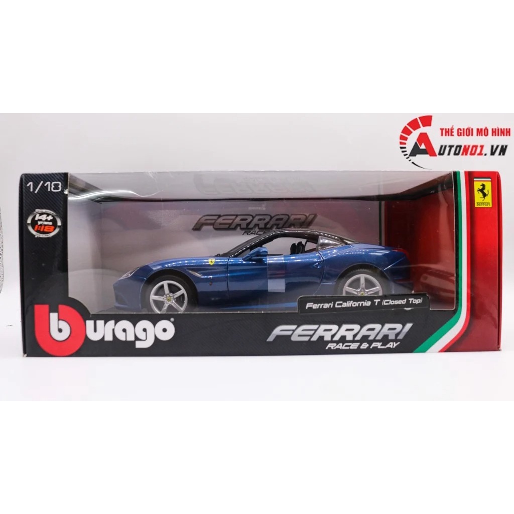 XE MÔ HÌNH FERRARI CALIFORNIA T CLOSED TOP CÓ MUI - KHÔNG MUI 1:18 BBURAGO