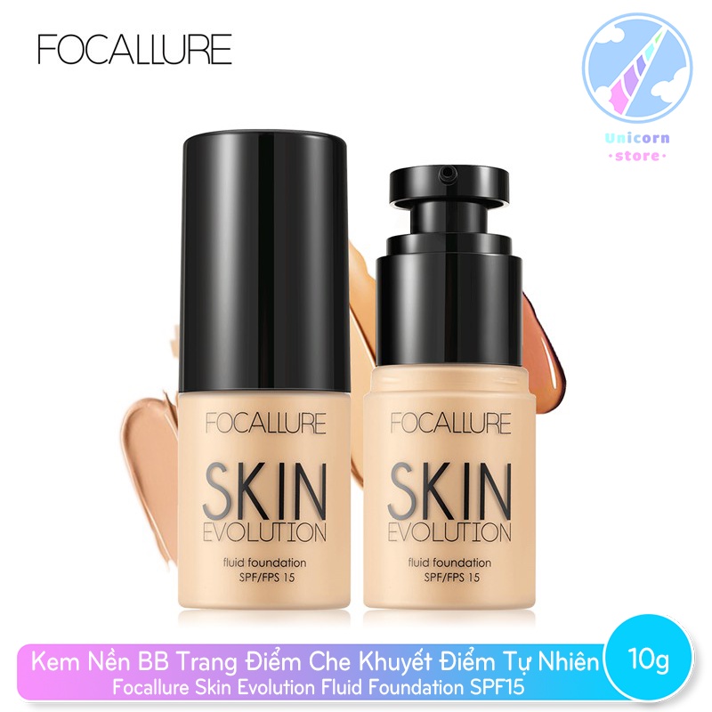 Kem Nền BB Trang Điểm Che Khuyết Điểm Tự Nhiên Focallure Skin Evolution Fluid Foundation SPF15 FA30