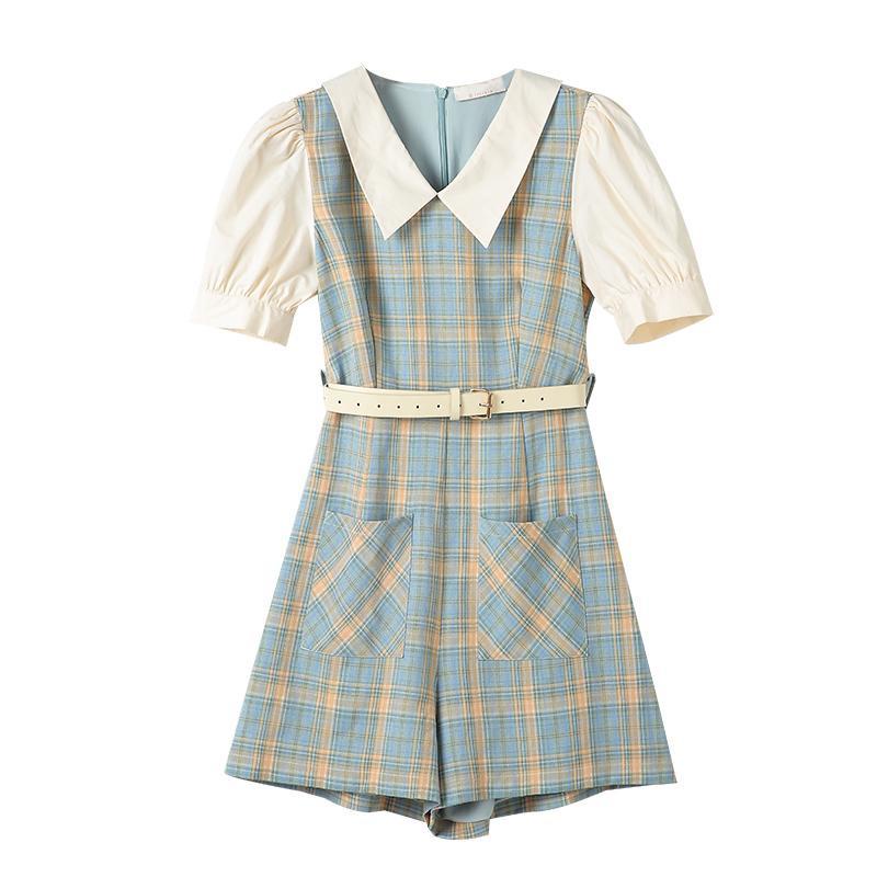 Jumpsuit Cổ Búp Bê Dáng Ôm Phong Cách Pháp Thời Trang Mùa Hè Mới Cho Nữ