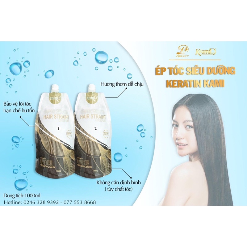 Thuốc Duỗi/Ép tóc Siêu Dưỡng Keratin Kami 1000ml