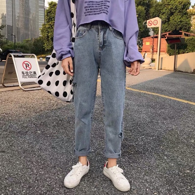 Quần Jean Baggy rách / Quần Jeans baggy ulzzang / có ảnh thật bigsize big size