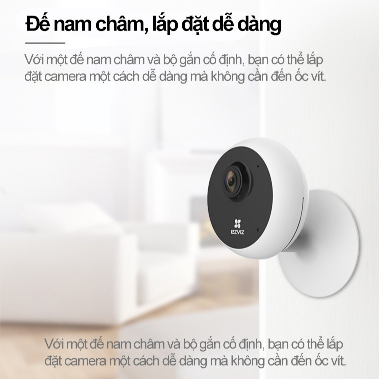 [Mã 253ELSALE hoàn 7% đơn 300K] Camera Wi-Fi 1MP EZVIZ C1C HD 720P Góc Quay Rộng - Hàng chính hãng bảo hành 24 tháng