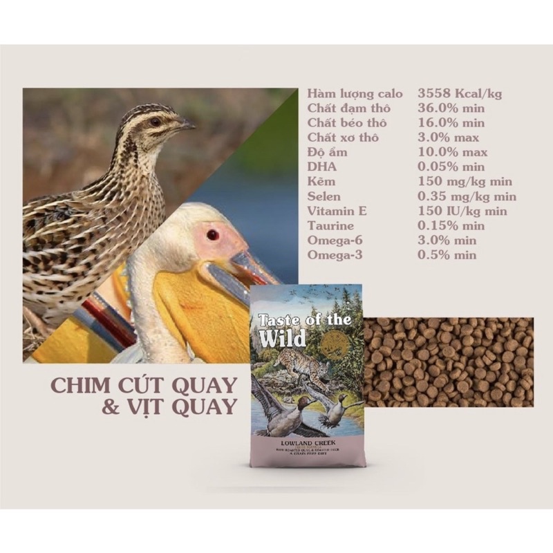 HẠT TASTE OF THE WILD CHO MÈO NHIỀU VỊ TÚI 2KG