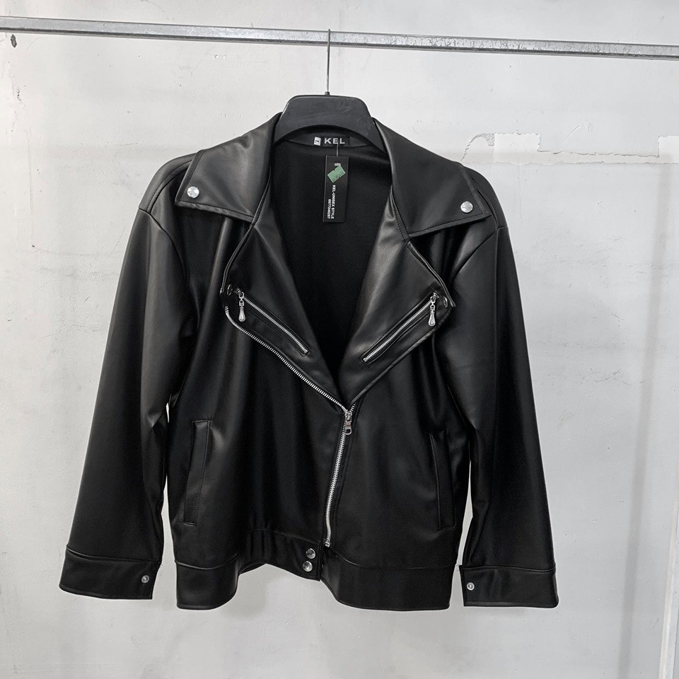 áo khoác jacket biker Đen