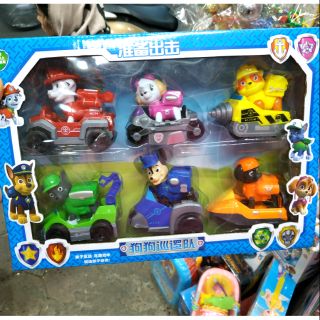 Bộ đồ chơi Chó cứu hộ xe đua 6 nhân vật ( xe đà )