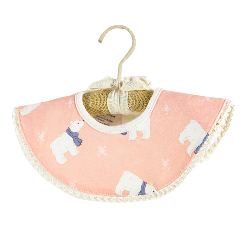 Yếm Ăn Cotton Hình Tròn In Họa Tiết Hoạt Hình Xinh Xắn Dành Cho Các Bé