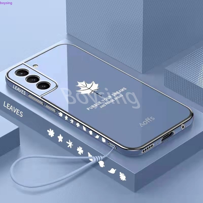 Ốp Điện Thoại Mạ Điện Họa Tiết Lá Phong Cho Samsung S10 S21 Plus Ultra note 10 20 Plus Ultra