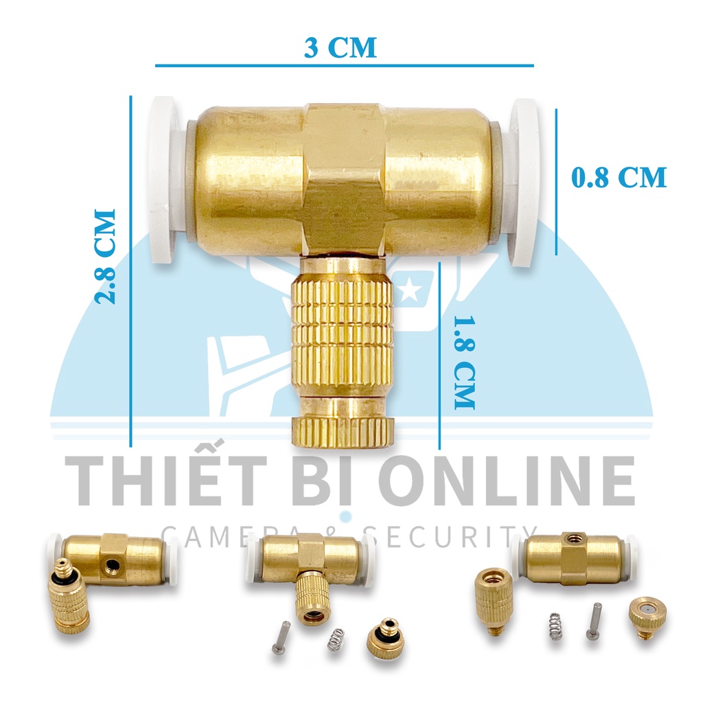 COMBO 20 Béc phun sương bằng đồng cao cấp siêu mịn,điều hoà không khí,làm mát quán ăn,quán cafe,tưới cây