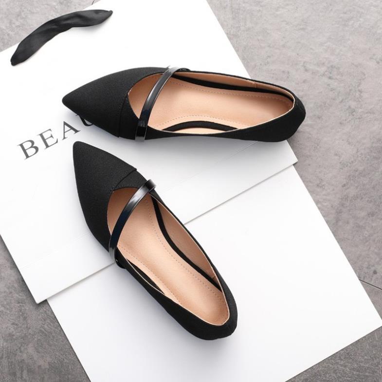 Giày bệt mã LTB10 mũi nhọn cao 3P da lộn đơn giản phong cách công sở 🙌🏻