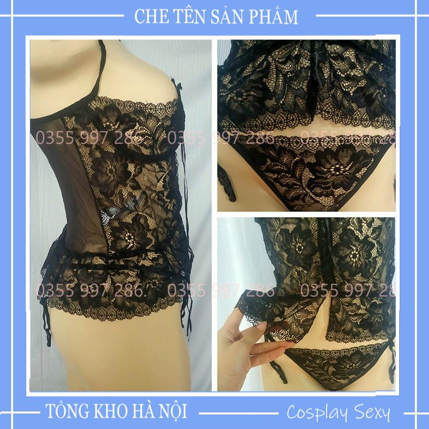 Bộ Đồ Ngủ Sexy Bodysuit Ren Xuyên Thấu Bó Sát - Số đo Manocanh của shop: 84-60-90 - Garter Corset Mã GC001 TKVN | BigBuy360 - bigbuy360.vn