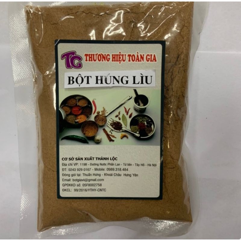 100g bột hành /bột tỏi /bột xả /bột húng lìu/bột ớt Hàn Quốc/bột quế /bột thảo quả /bột hồi /bột điều đỏ tẩm ướp gia vị