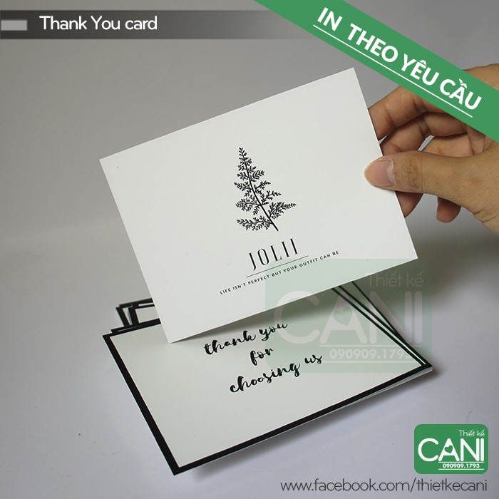 500c In theo yêu cầu Card thank you Nailbox Thiệp cảm ơn  Phiếu quà tặng Giảm giá Thẻ liệu trình Nail box