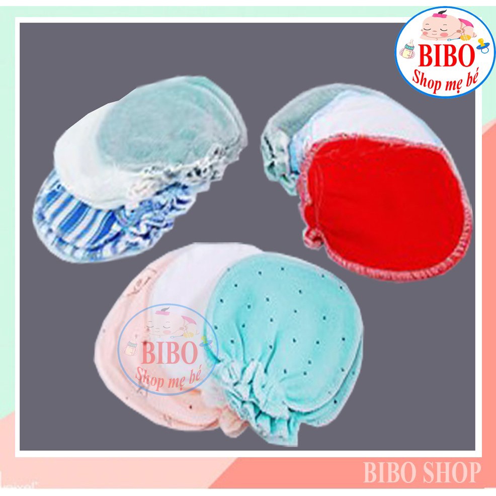 SET 3 ĐÔI BAO TAY SƠ SINH COTTON 0-5 THÁNG MỀM MIN, ĐẸP HIỆU HOTGA