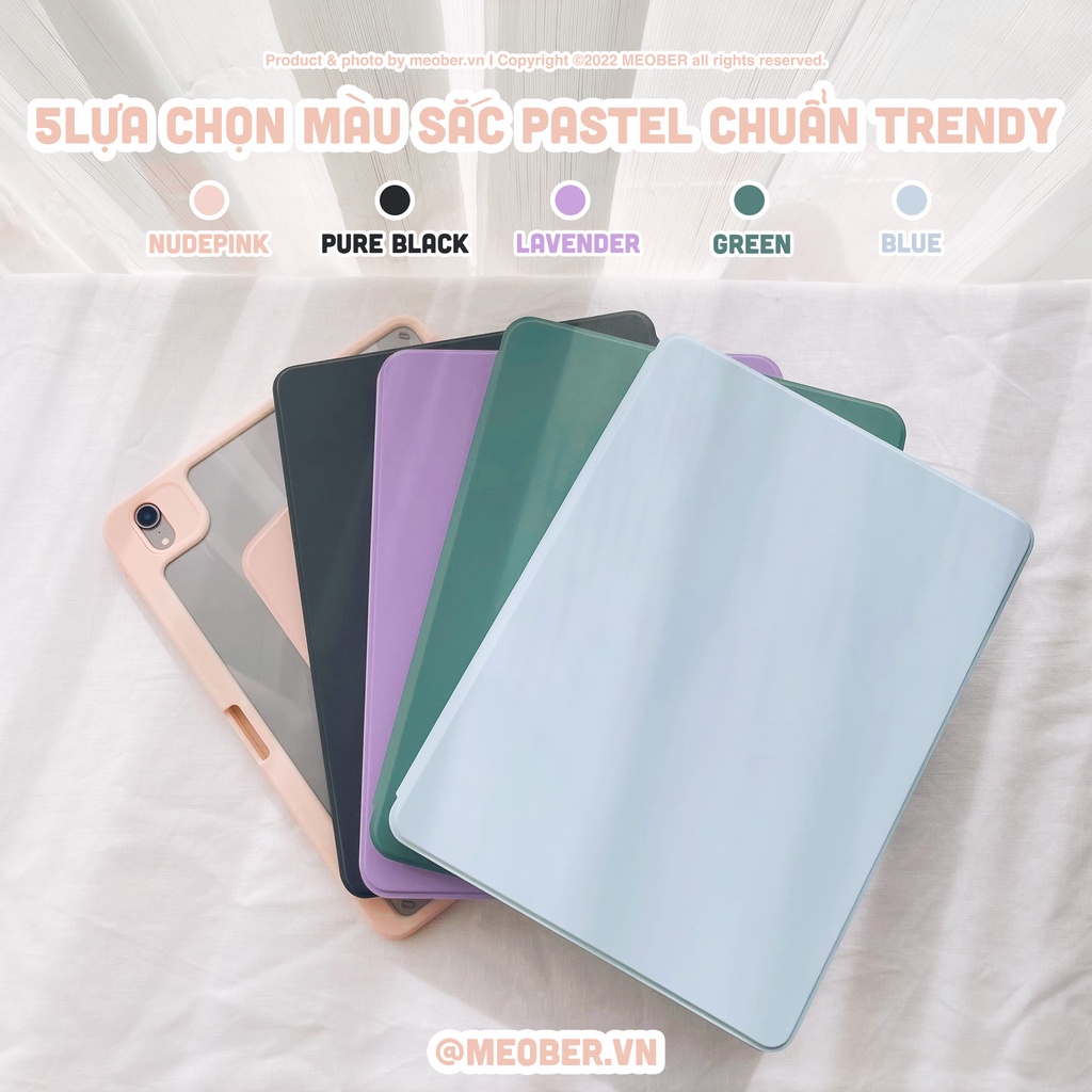 Bao da i pad Xoay Dọc 360 cho i pad Pro 11, Mini 6, Air 4, 10.2 inch - Có khe sạc bút, lưng trong suốt