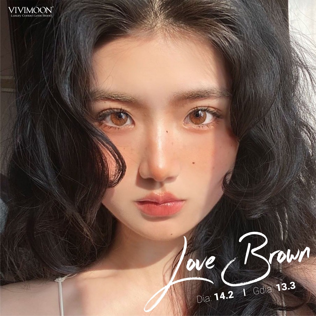 Lens Cận Cho Mắt Thở Màu Nâu Tây 3 Tháng Vivimoon Love Brown