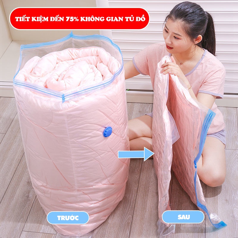 Combo Túi Hút Chân Không Đựng Quần Áo Trong Suốt Cao Cấp Tiện Dụng