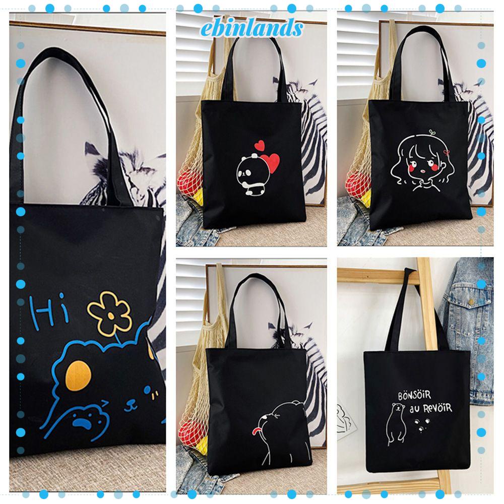 Túi Xách Du Lịch Vải Canvas In Họa Tiết Dễ Thương