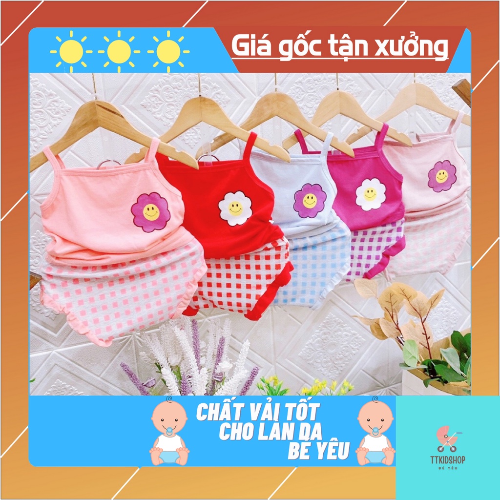 (FREESHIP) Bộ áo hai dây - quần chip vải cotton 4 chiều cho bé GÁI đồ hè cho bé gái