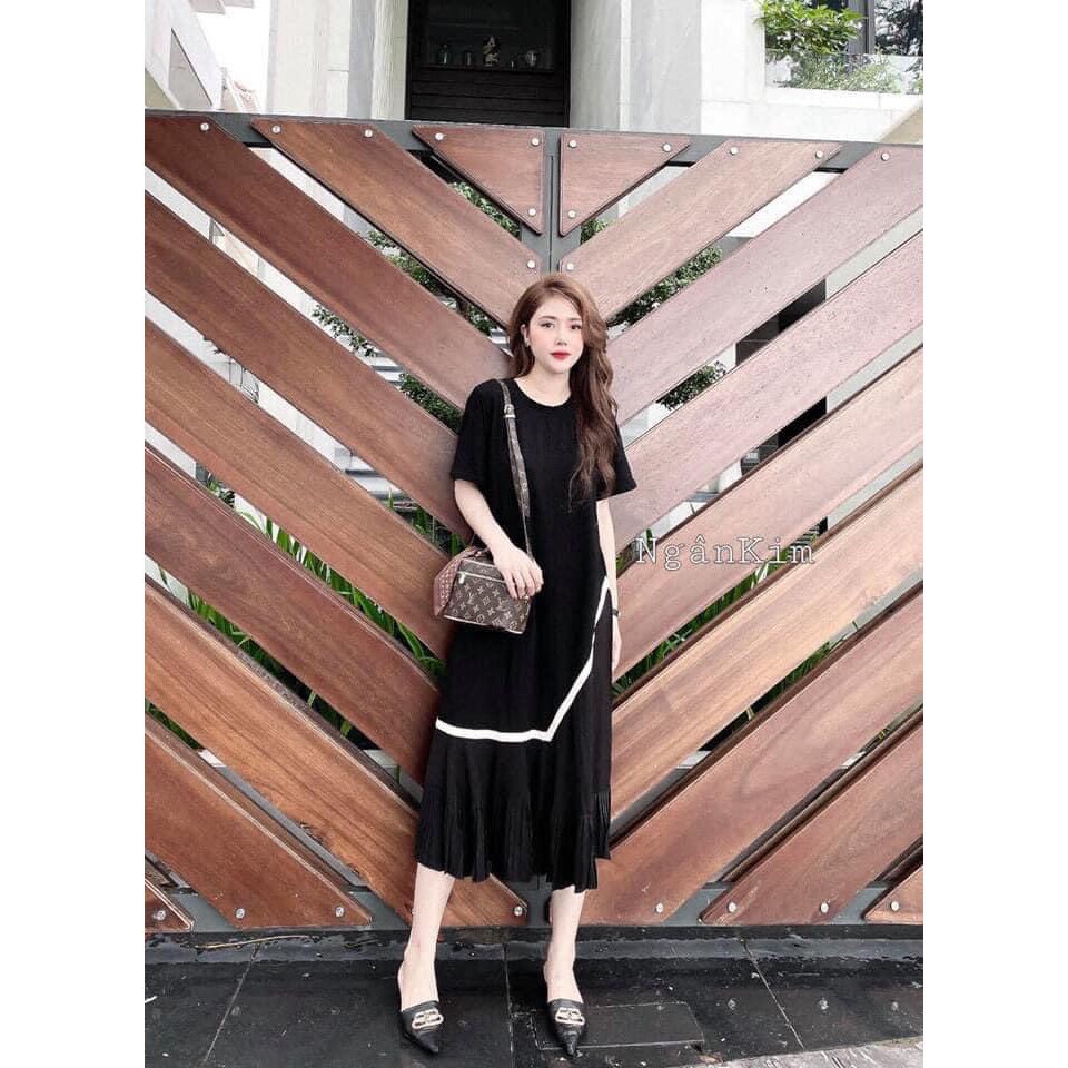 Váy bầu suông thời trang bigsize 48-75kg chất cotton mát mùa hè