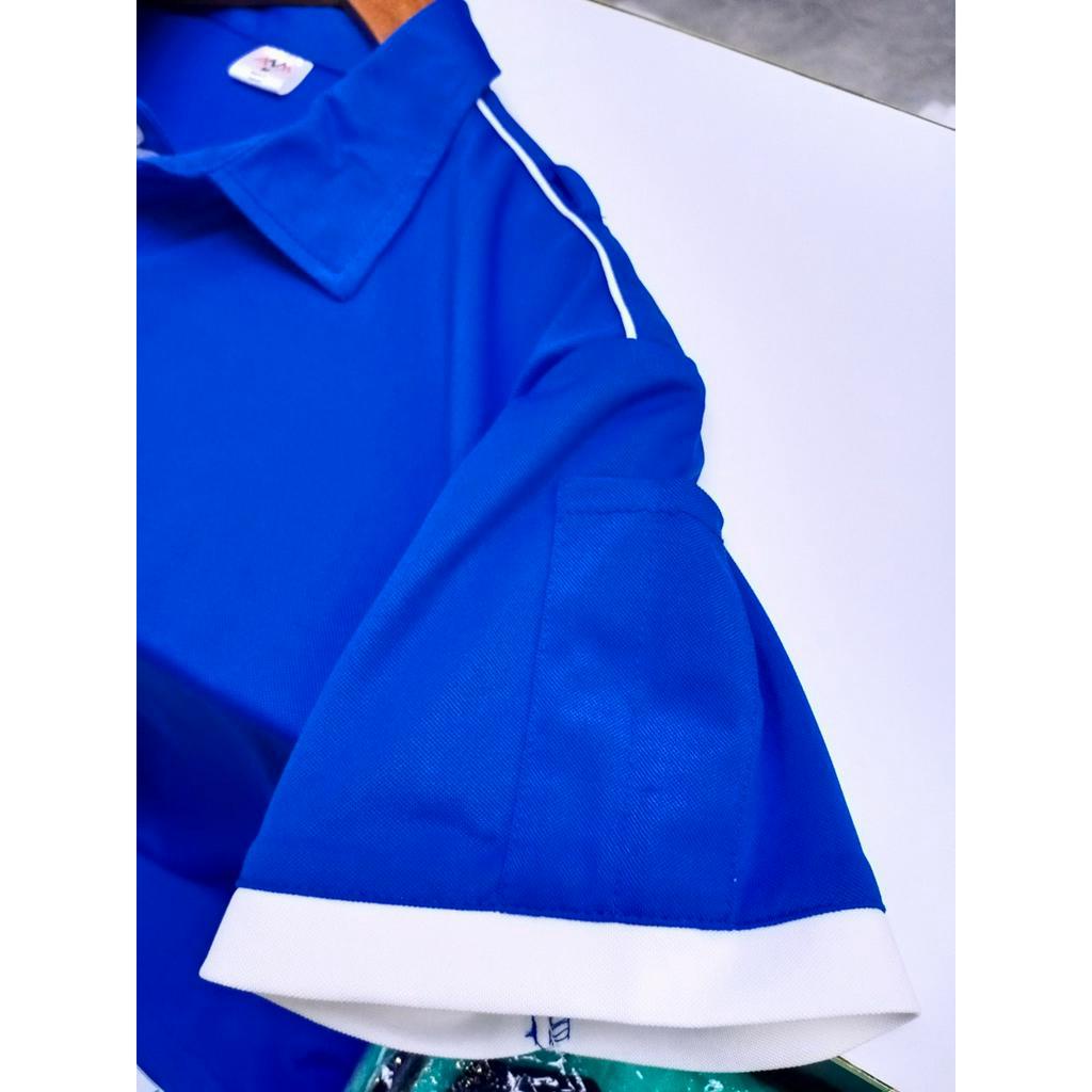 Áo polo FMF xanh phối trắng nam nữ chất lượng cao hàng xuất khẩu chuẩn form lịch sự thanh lịch chất liệu thoáng mát