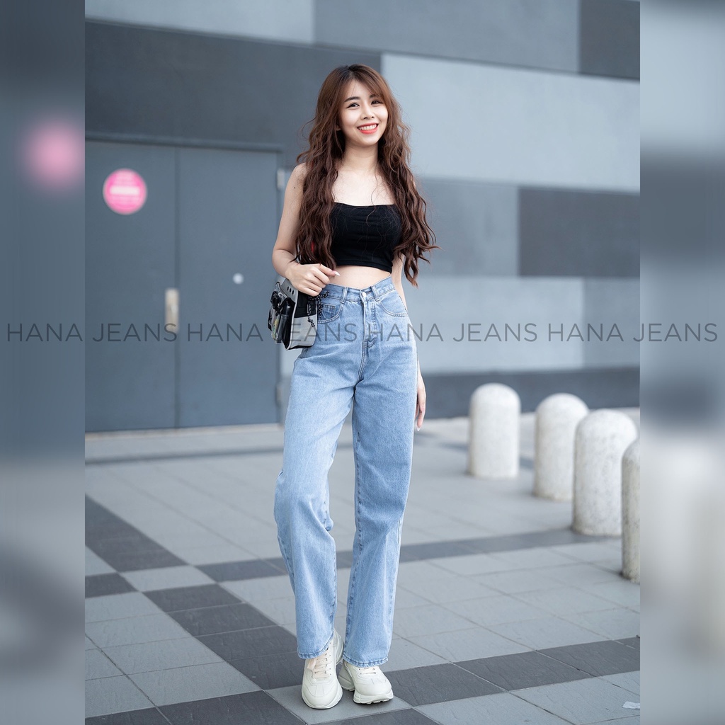 Quần Jean Ống Rộng Nữ Lưng Cao Phom Dài Kiểu ULZZANG HÌNH TỰ CHỤP