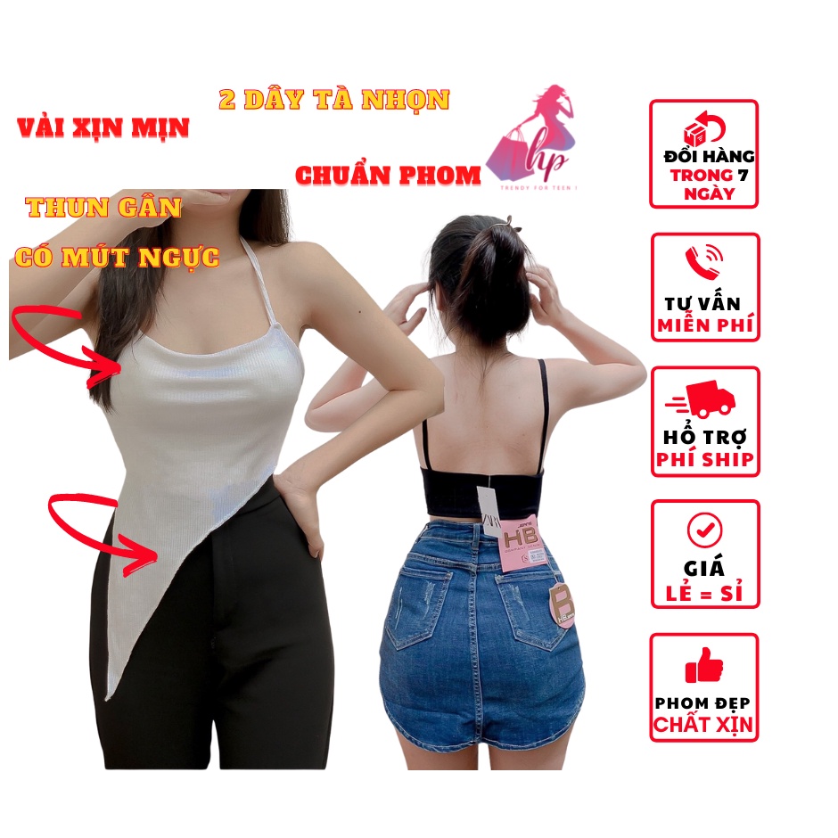 áo 2 dây nữ kiểu ôm body tà xéo hở lưng có mút ngực kiểu hàn quốc thời trang 2021 | BigBuy360 - bigbuy360.vn