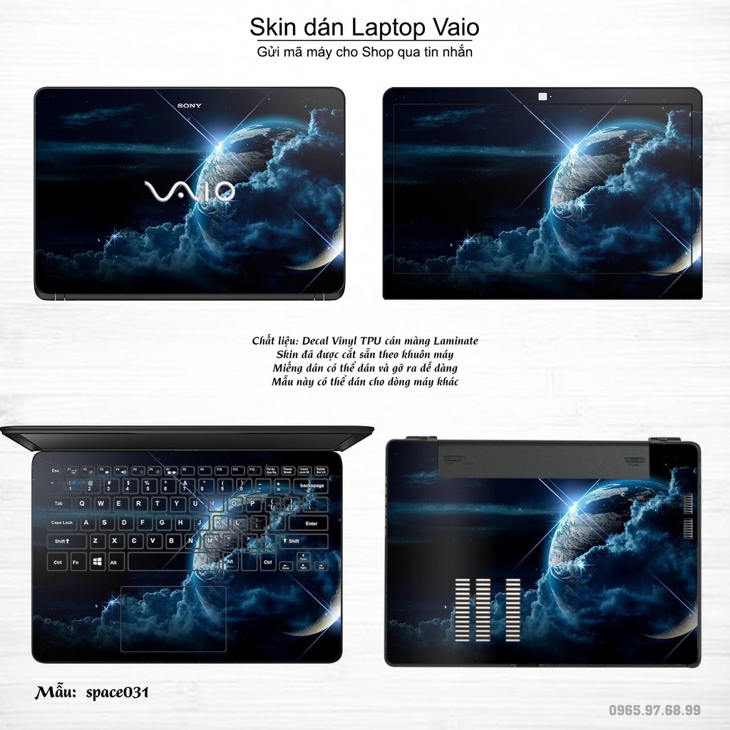 Skin dán Laptop Sony Vaio in hình không gian nhiều mẫu 6 (inbox mã máy cho Shop)