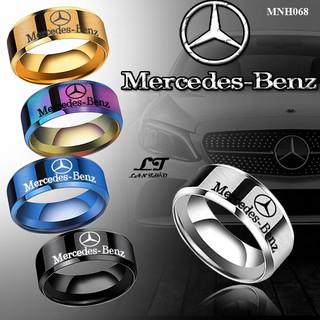 Nhẫn nam 8li đủ màu khắc Mercedes Benz Không đen không gỉ sét MNH068