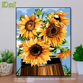 【SẴN】💥 Tranh Tô Màu Số Hóa Đẹp  💥 Đã căng khung -【Hoa】Tranh tự tô màu h022